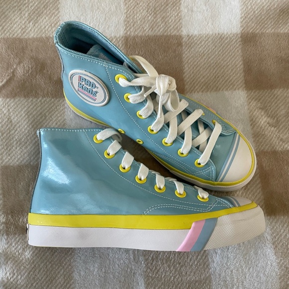 SIZE 6 Pro Keds Blue and Yellow Colorful High-Top Sneakers NWOT - Picture 6 of 10